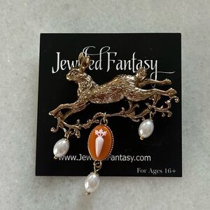 Jeweled Fantasy Elegant Rabbit Pin